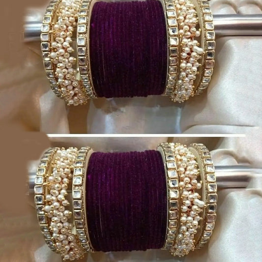 Maroon Bangle Set