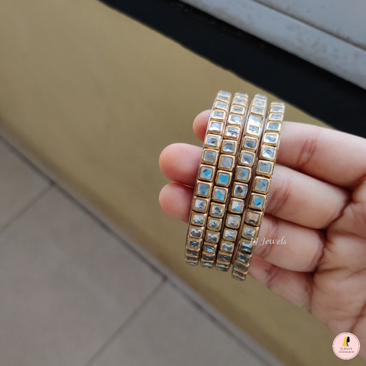 Pachi Kundan Bangles