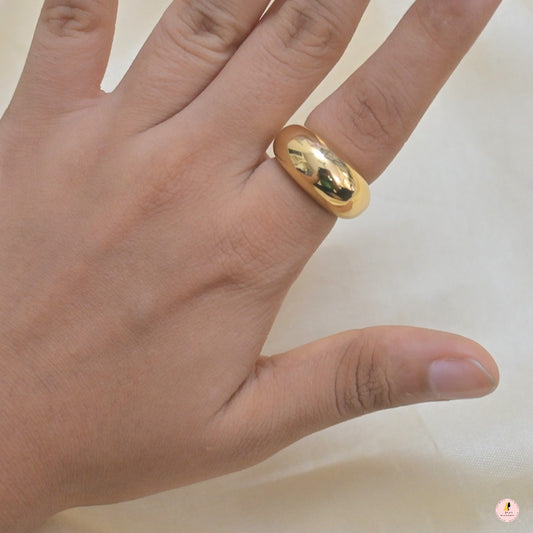 Golden Metallic Anti Tarnish  Ring - 4