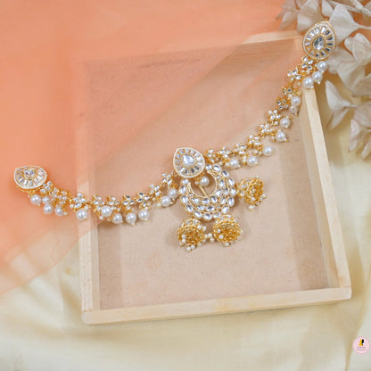 Wedding Special Pachi Kundan Hair Choti