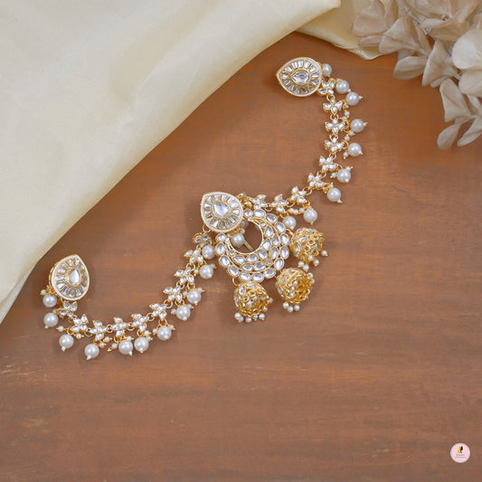 Wedding Special Pachi Kundan Hair Choti