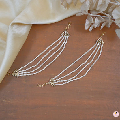 Layered Pearl Bahubali Earchain ( Set of 2 )