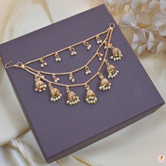 7 Jhumka Copper Earchain ( Set of 2 )