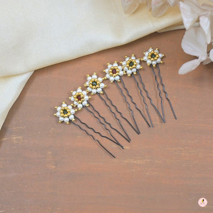 Floral hair Pin (Set of  6)