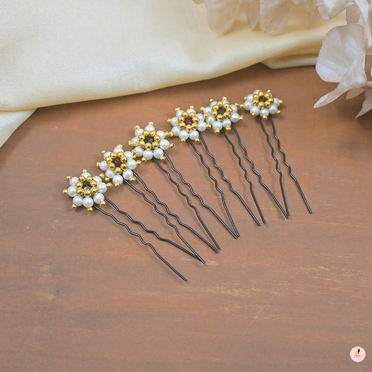 Floral hair Pin (Set of  6)