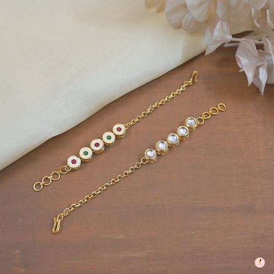 Round Kundan Earchain