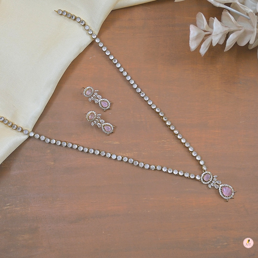 Kanak Antique Tone AD Long pendant Set