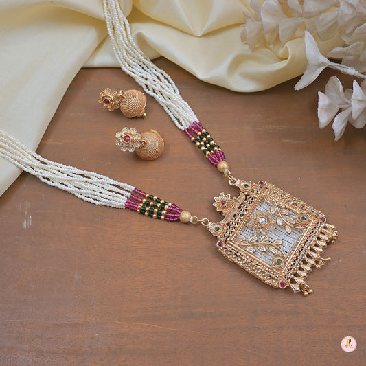 Bijal Copper Long Mala Set