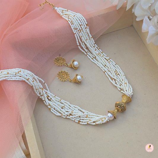 Paridhi Pearl Layered Traditional Copper Short Mala