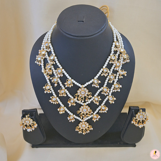 Saumya 3 Layered Rani Haar - White