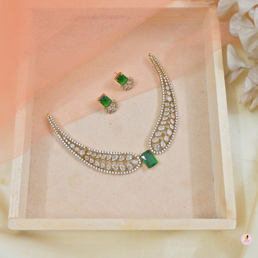 Vanya Antique AD Collar Neckpiece Set - Green