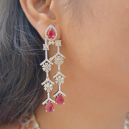 Sophia Dual Tone AD Jewellery Set