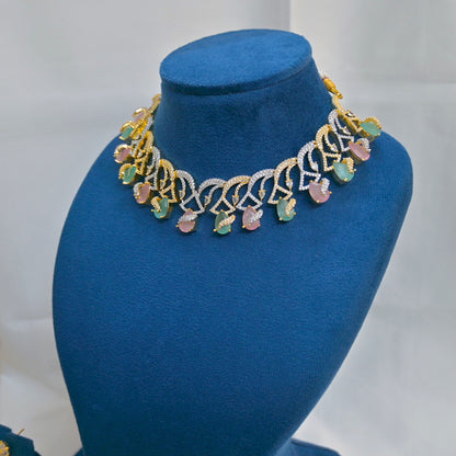 Avantika Dual Tone Dainty Diamond Set