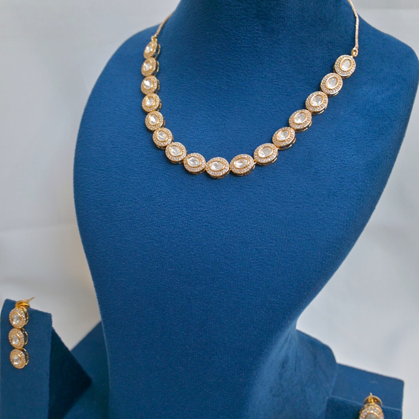 Sleek Real Polki Jewellery Set