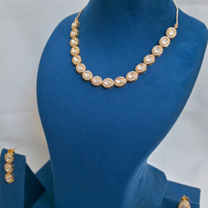 Sleek Real Polki Jewellery Set