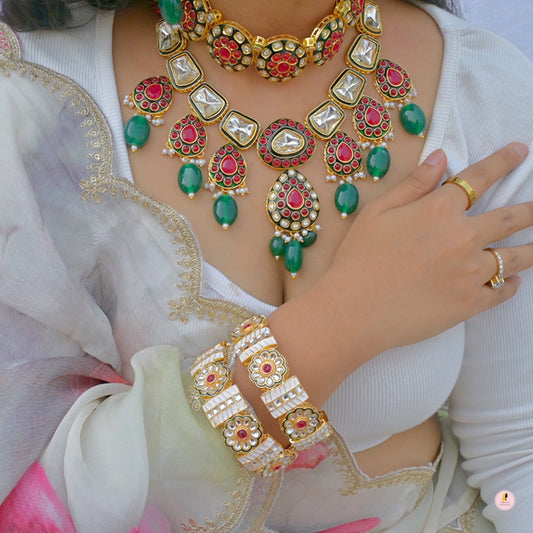 Jeel Polki Kundan Semi Bridal Jewellery Set