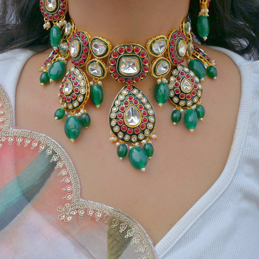 Bhoomika Polki Kundan Semi Bridal Jewellery Set