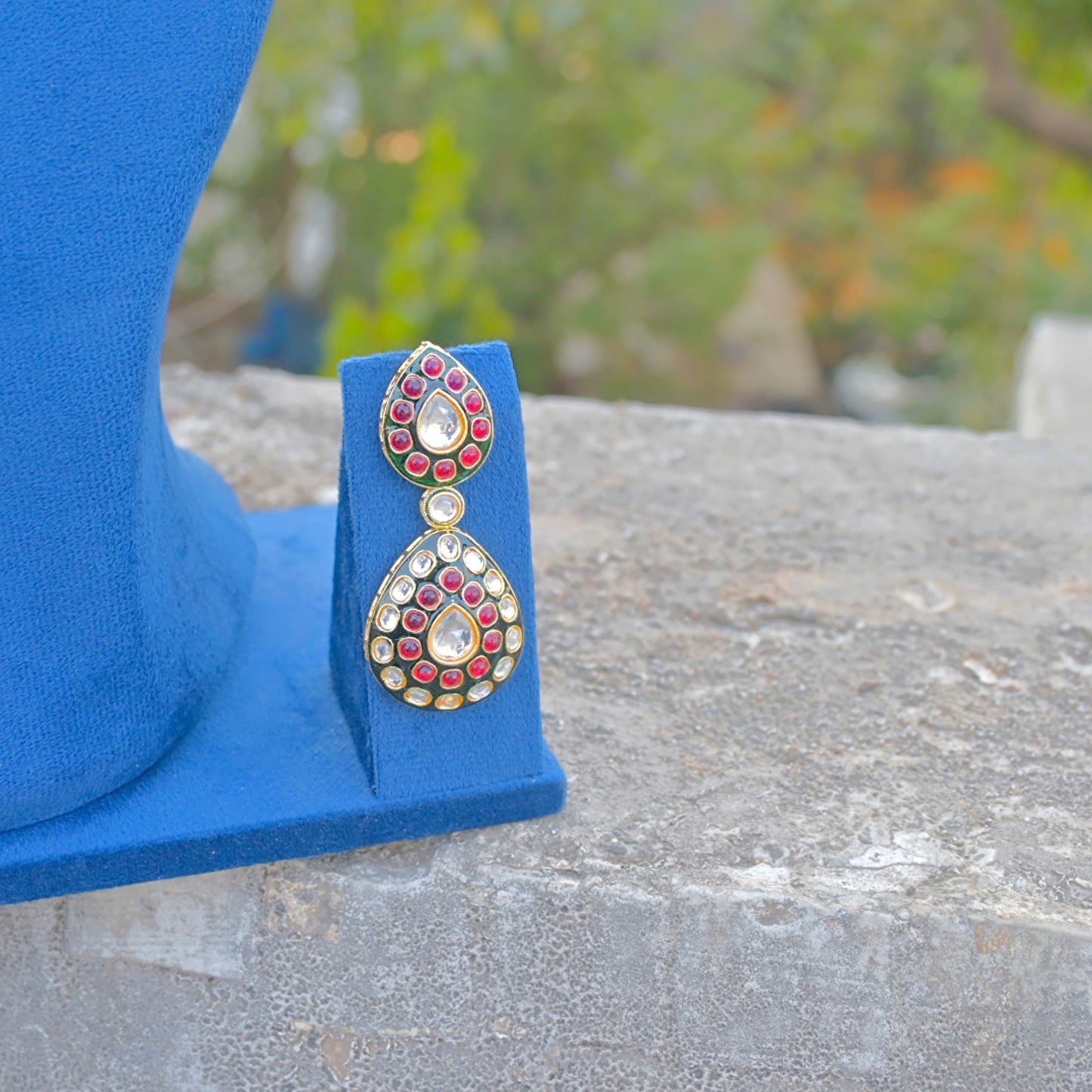 Pavni Polki Kundan Semi Bridal Jewellery Set