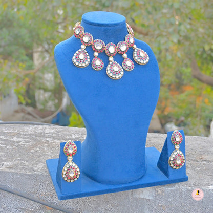Pavni Polki Kundan Semi Bridal Jewellery Set