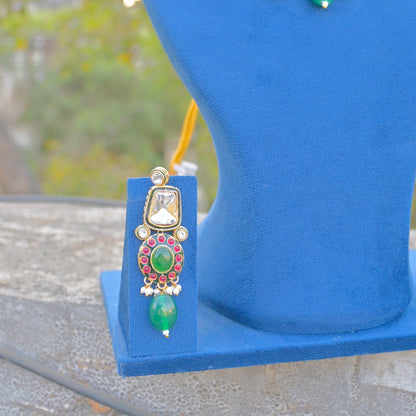 Oorja Polki Kundan Semi Bridal Jewellery Set