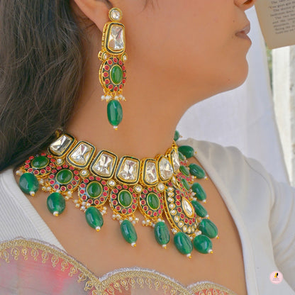 Oorja Polki Kundan Semi Bridal Jewellery Set