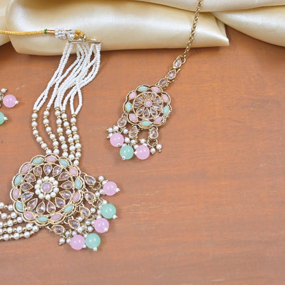Aditi Reverse AD Pearl Choker Set
