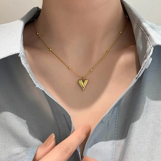 Anti Tarnish Gold Plated Heart Chain