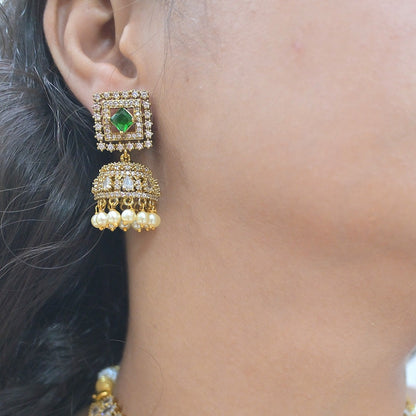 Aarohi Changeable AD Jhumka Set