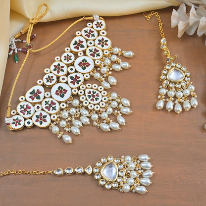 Rhea Semi Bridal Kundan Choker Set
