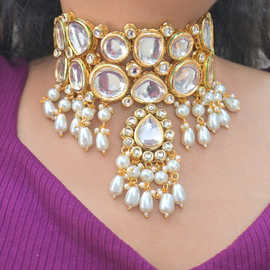 Rhea Semi Bridal Kundan Choker Set