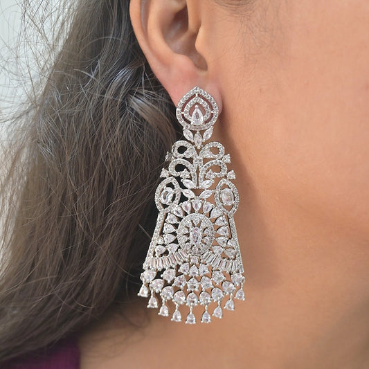 Gloria American Diamond Chandelier Earrings