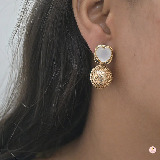 Luxe Indo Western Heart Shaped Studs