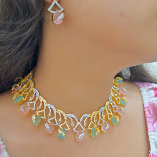 Avantika Dual Tone Dainty Diamond Set