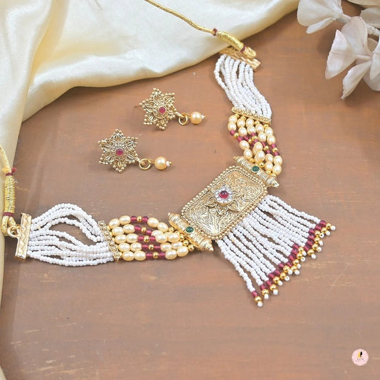 Ravina Copper Pearl Jewellery Set