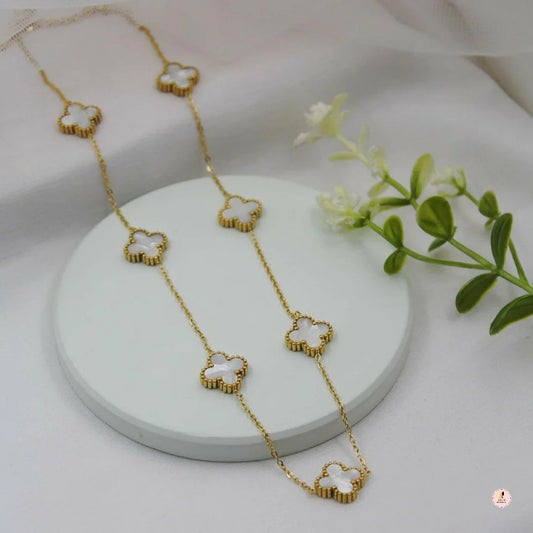Anti Tarnish White Clover Golden Chain for Her