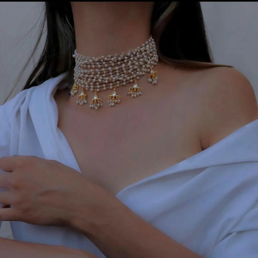 Kimaya Pearl Layered Choker Set