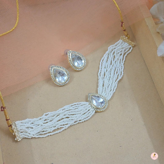 Pearl Drop Polki Lookalike Set