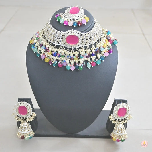 Jasmeet Colorful Layered Choker Set