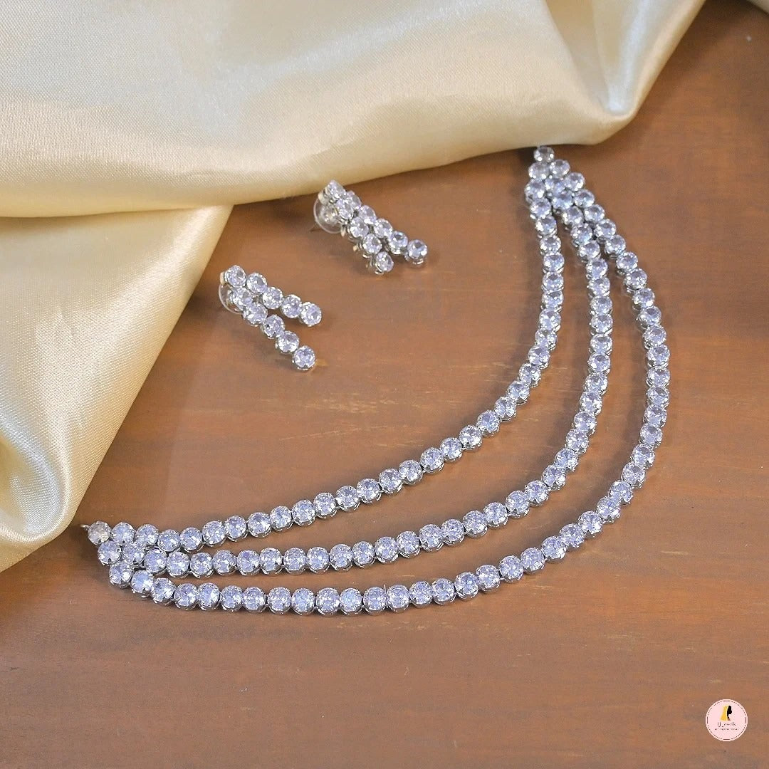 Pranshi 3 Layered Silver AD Set