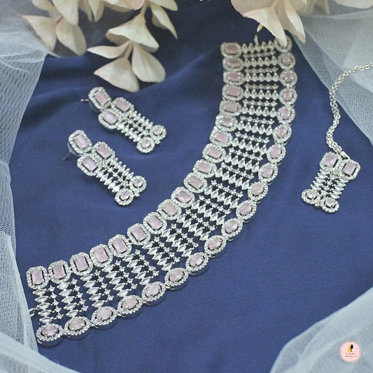 Sushmita Luxe Silver AD Set with Earrings and Tikka