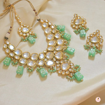 Sabya Kundan Neckpiece - Sea Green