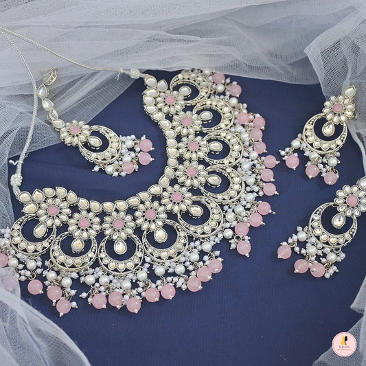 Gazal Versatile Semi Bridal Silver Neckpiece