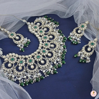 Gazal Versatile Semi Bridal Silver Neckpiece