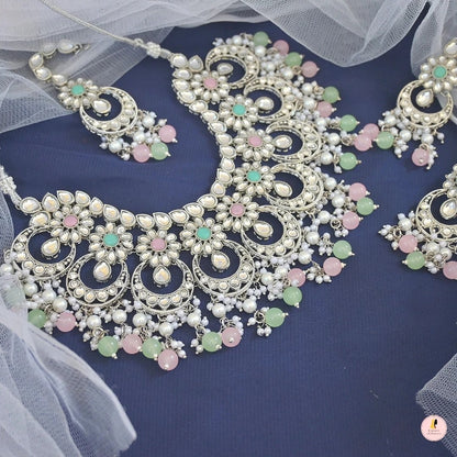 Gazal Versatile Semi Bridal Silver Neckpiece