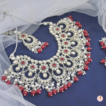 Gazal Versatile Semi Bridal Silver Neckpiece