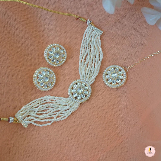 Kusum Pachi Kundan Pearl Choker