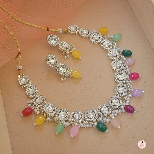 Kashish Kundan Set - Multicolor