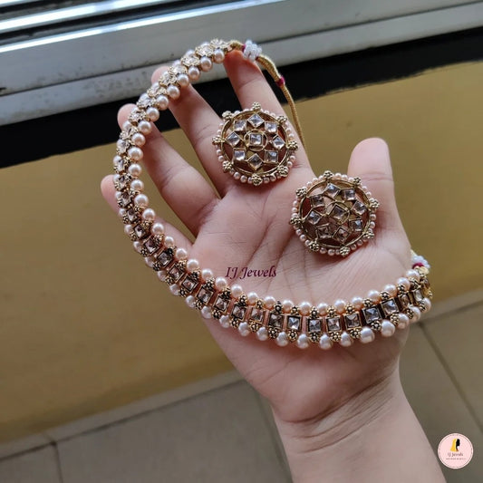 2-In-1 Choker Neckpiece - Champagne