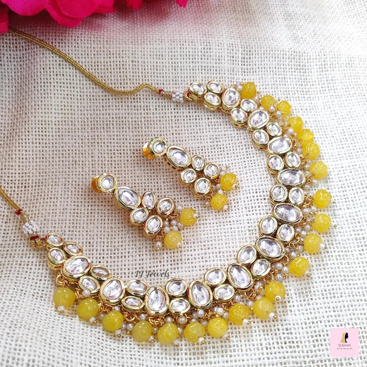 Yellow Kundan Neckpiece