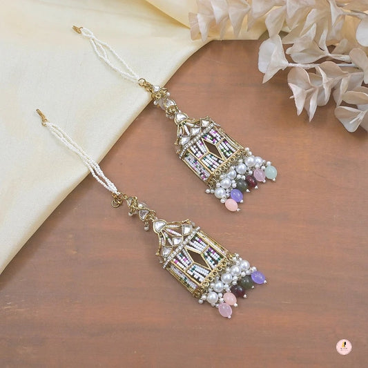 Jiya Antique Tone Pearl Earrings - Multicolor